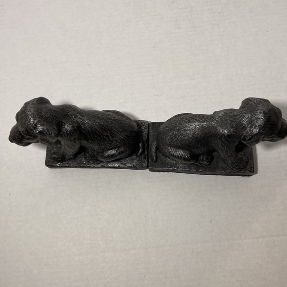 Pair of Vintage Heavy Resin Black Lab Bookends Signed JIN 93 - Picture 7 of 11